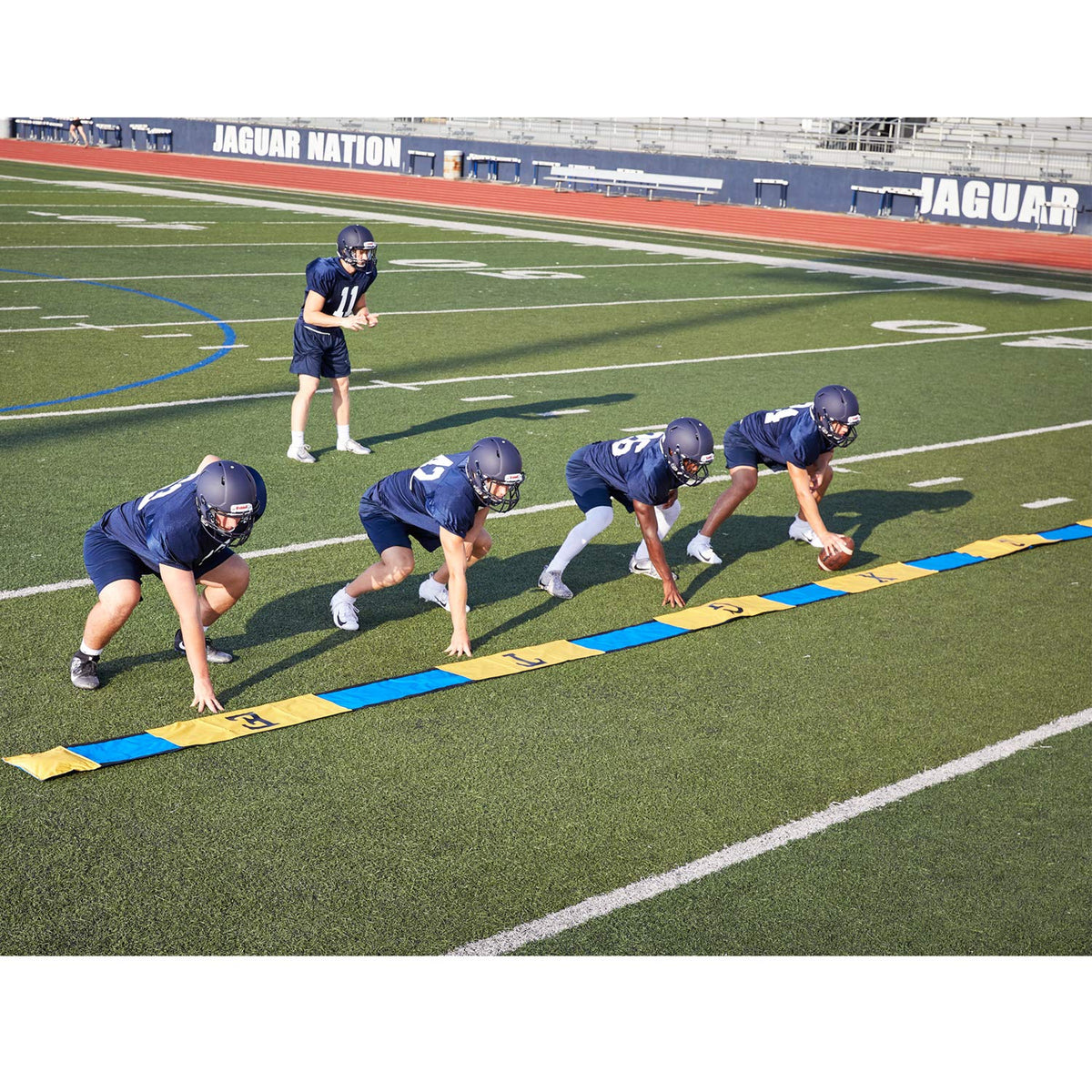 Pro Down full-length 39-foot marker laid out with weights providing clear alignment