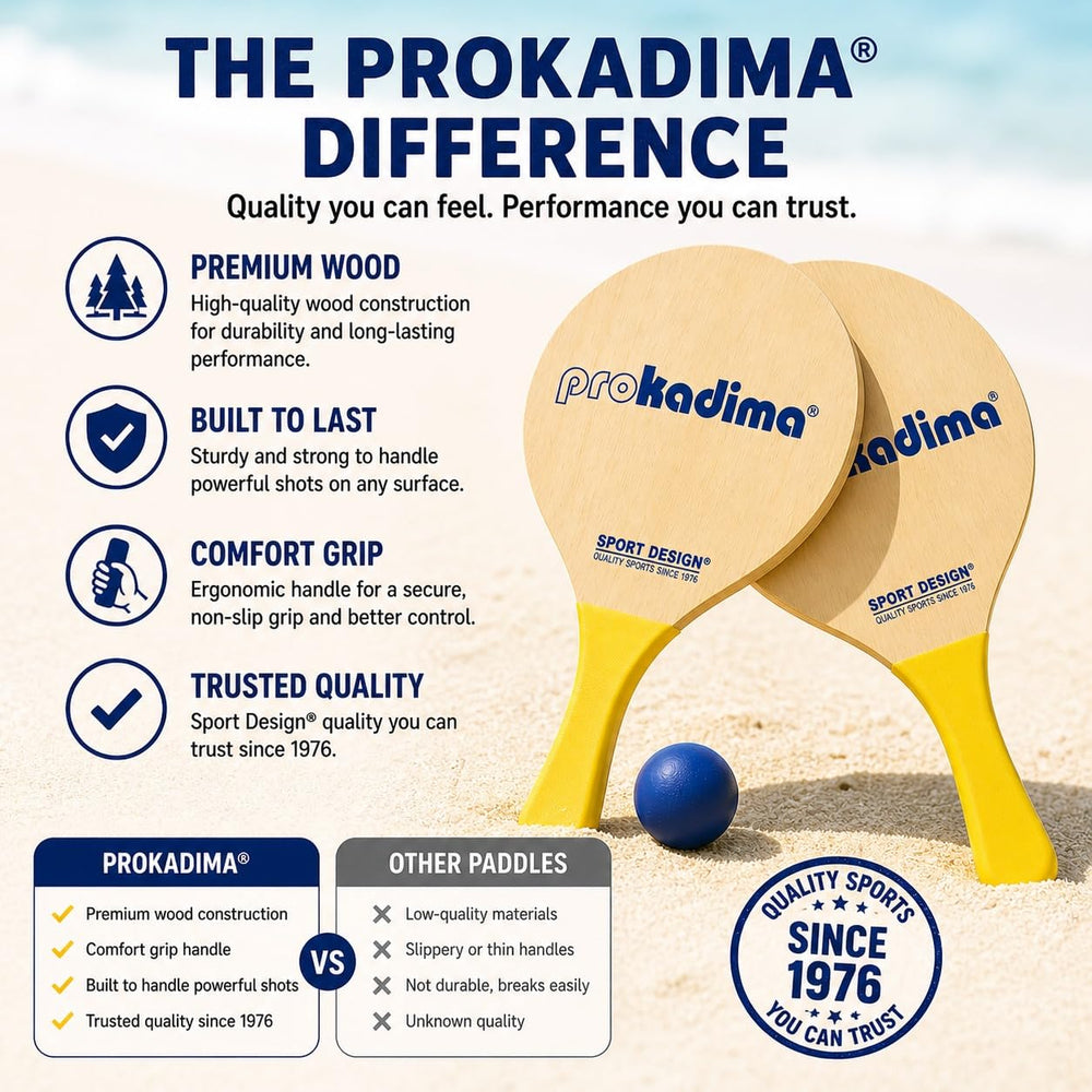 Pro Kadima paddle size comparison in hand to show lightweight control