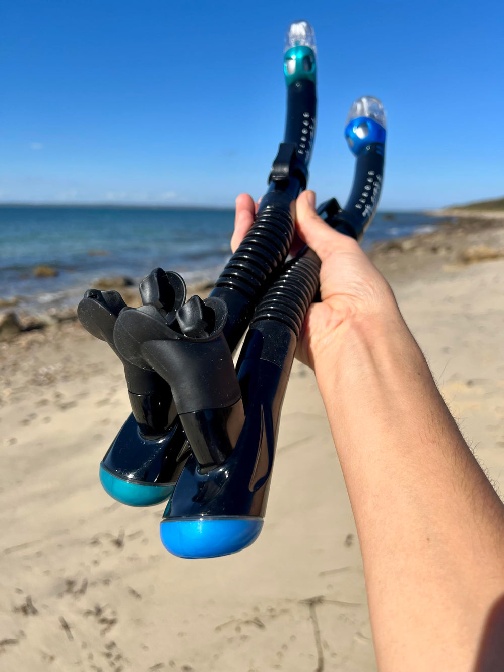 Pro Shot snorkel packed in travel bag highlighting lightweight compact design