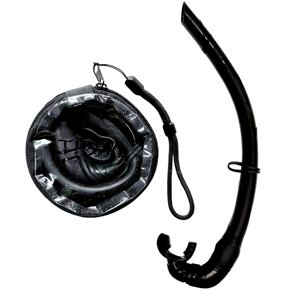 Pro Shot Tidal roll-up snorkel front view showing slim profile and travel benefit