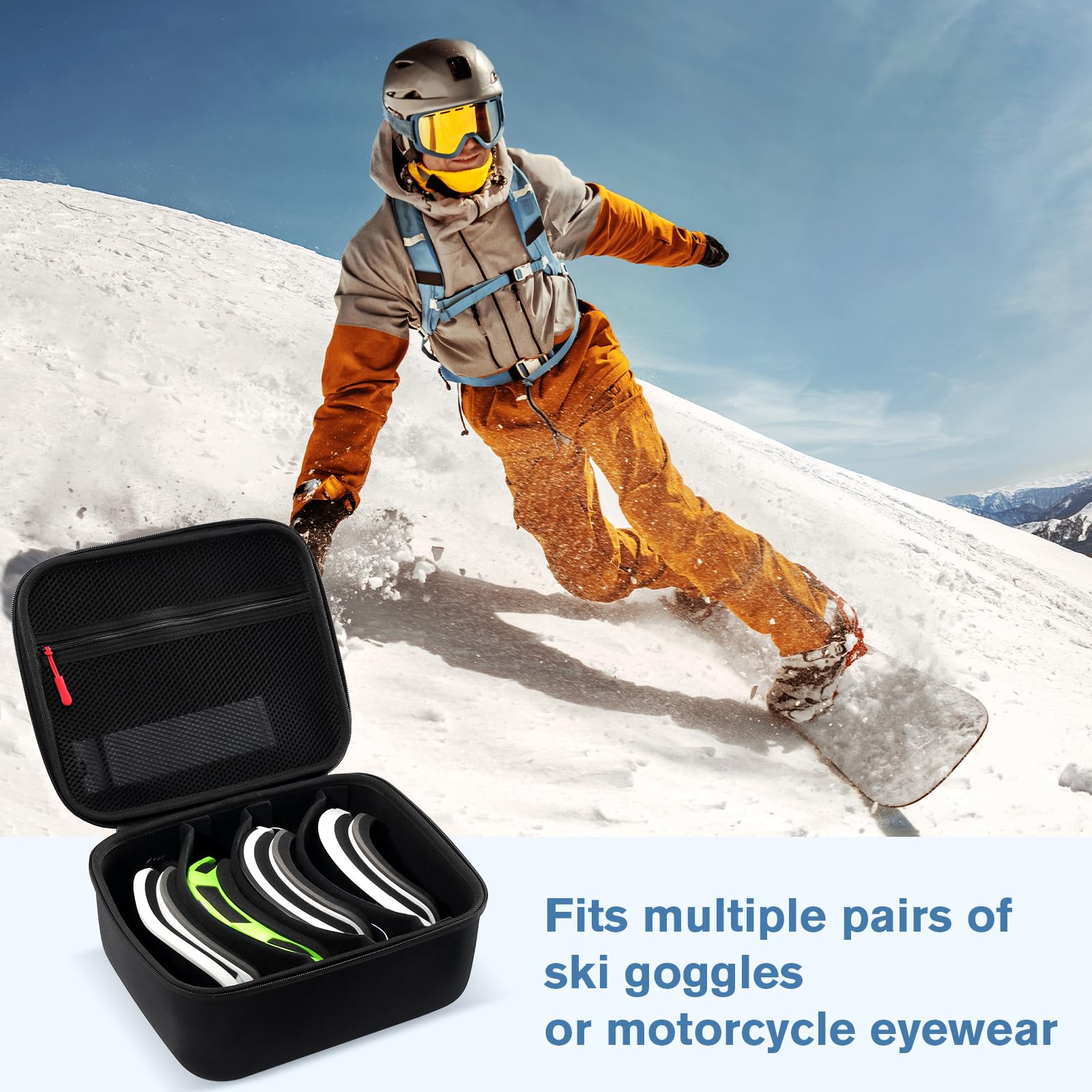 ProCase at a ski resort bench showing durable protection during outdoor use