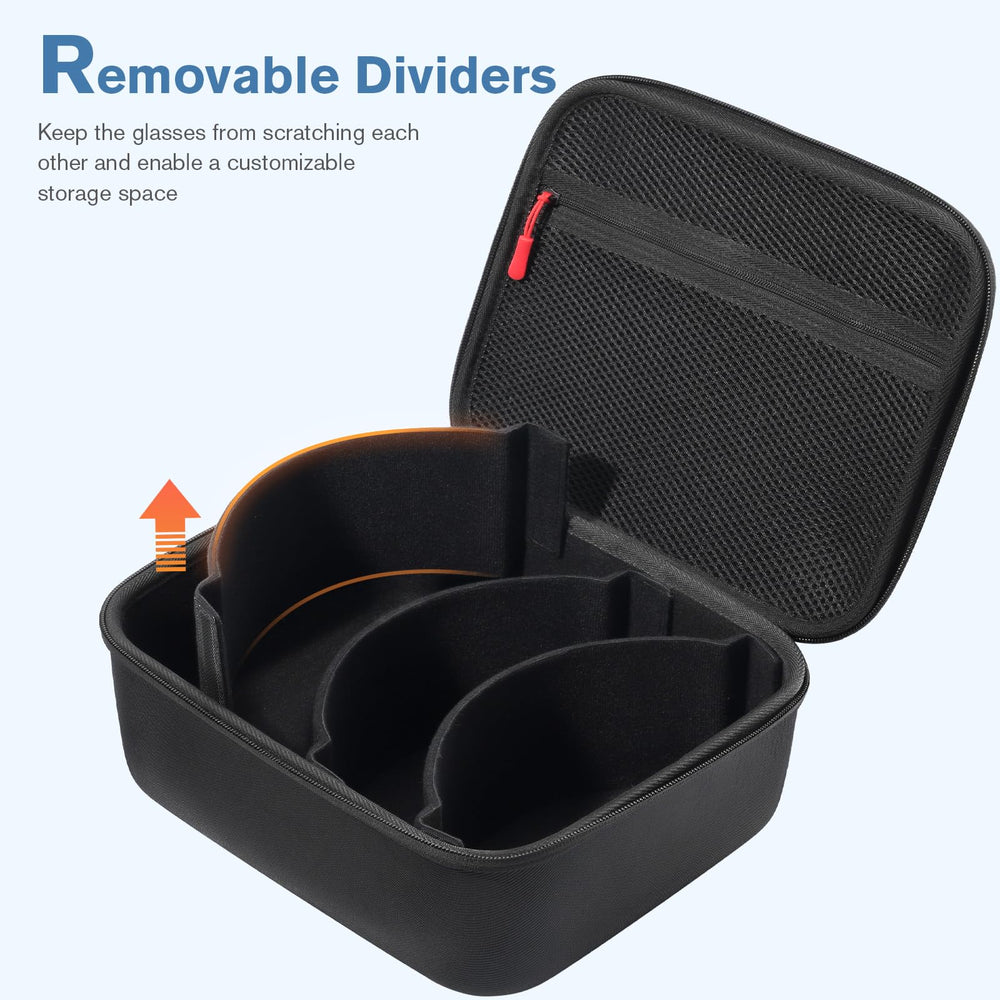 ProCase open interior with customizable dividers demonstrating flexible goggle storage