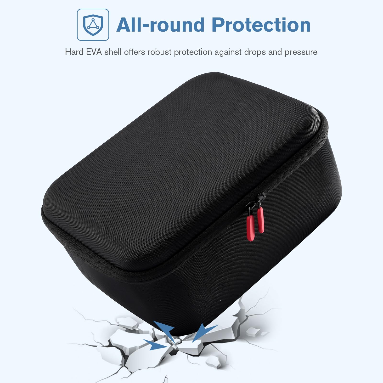ProCase rugged shell close-up highlighting impact-resistant finish for travel safety