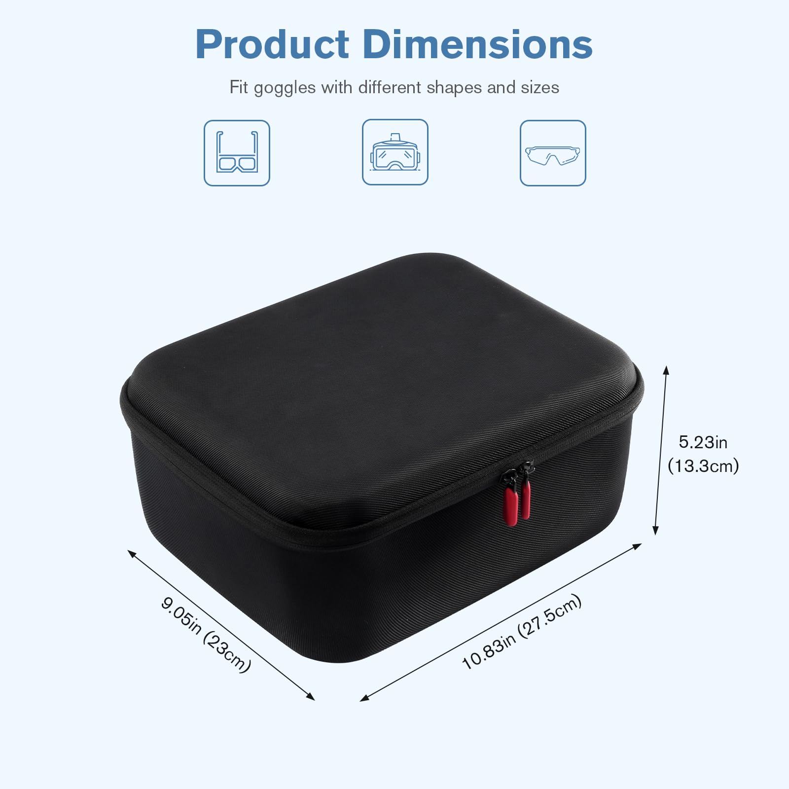 ProCase with multiple goggles displayed demonstrating organized storage and protection