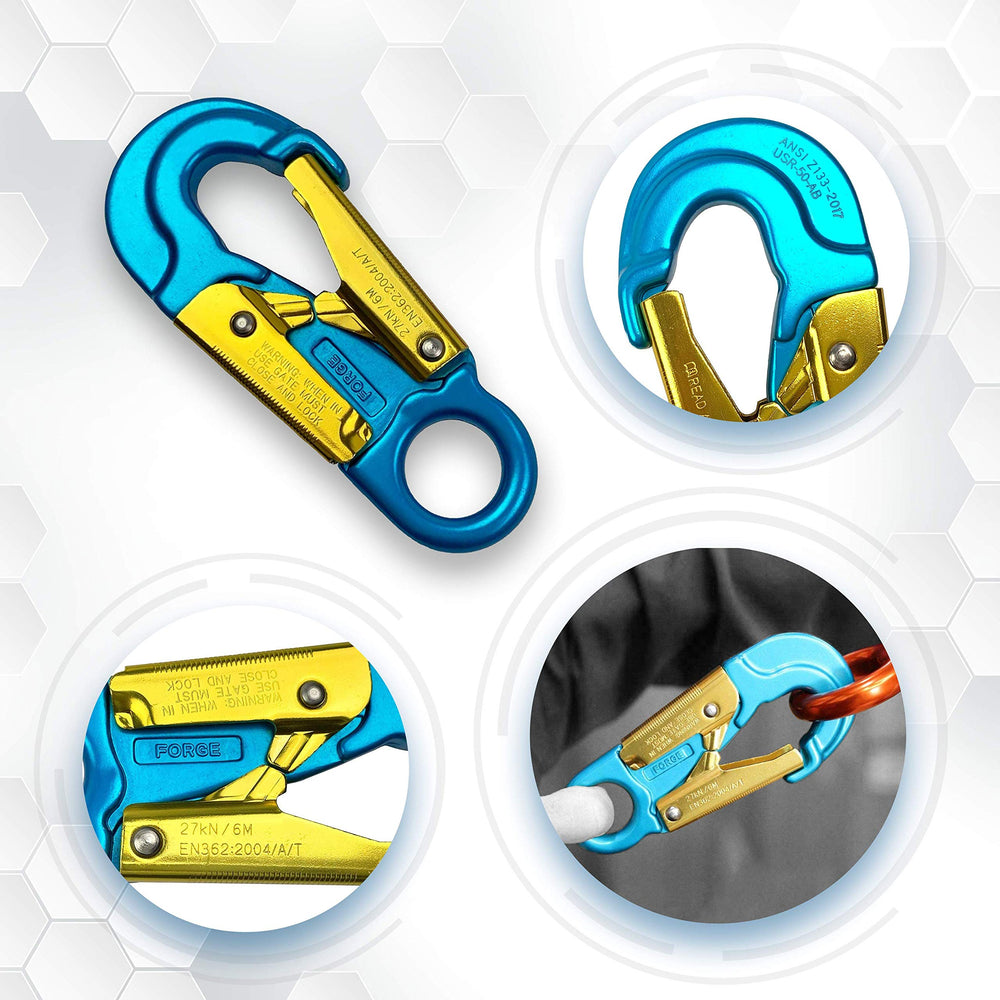 ProClimb blue anodized finish highlighting corrosion resistance and high visibility on site