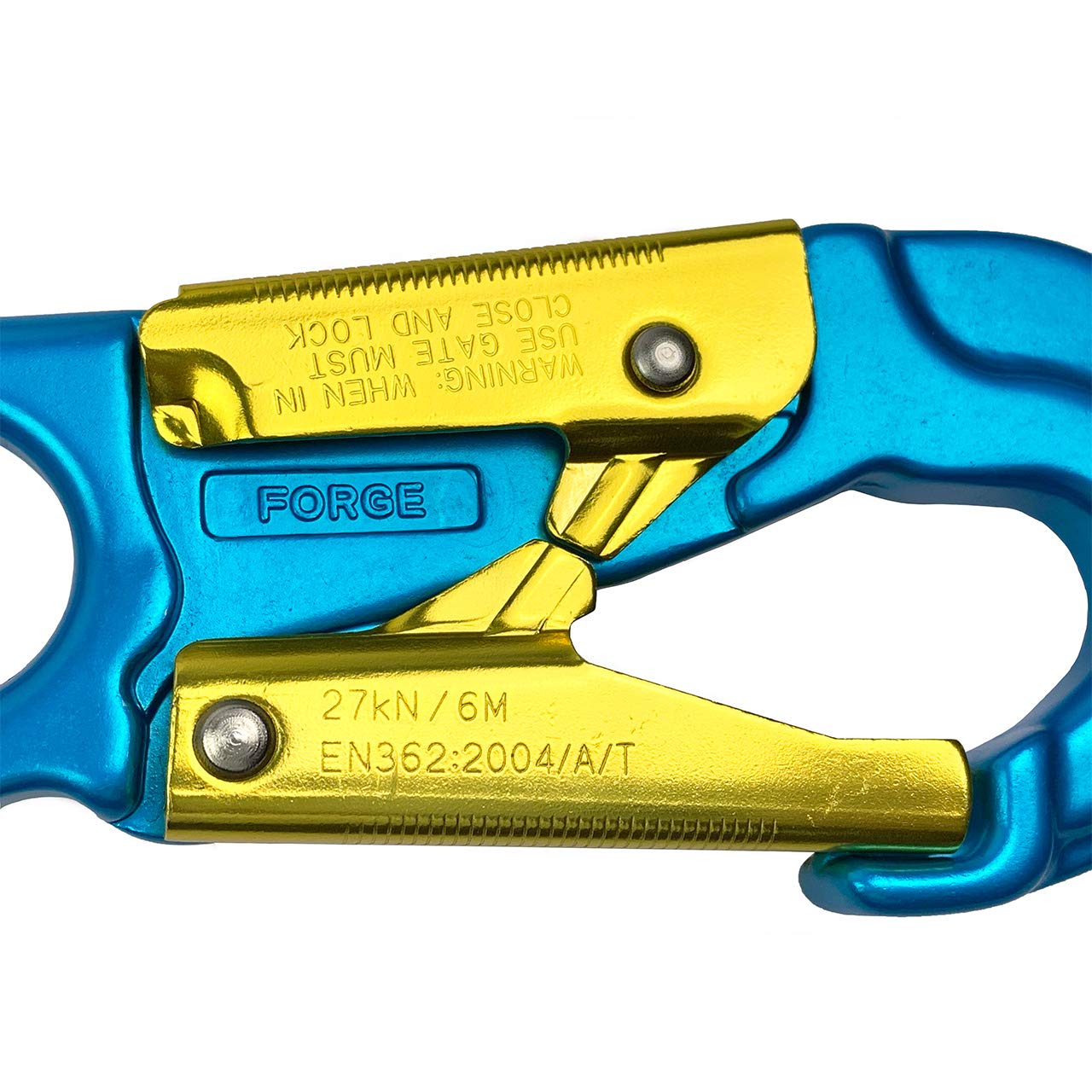 ProClimb snaphook attached to rigging slings illustrating compatibility with ropes and hardware