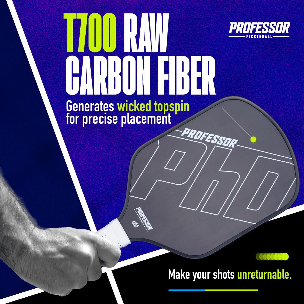 Professor Pickleball PhD core edge showing 16mm honeycomb for balanced power