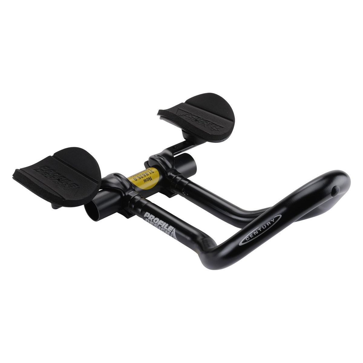 Profile Design Century Aero Bar front view showing sleek black finish and aerodynamic shape, improves cockpit aerodynamics