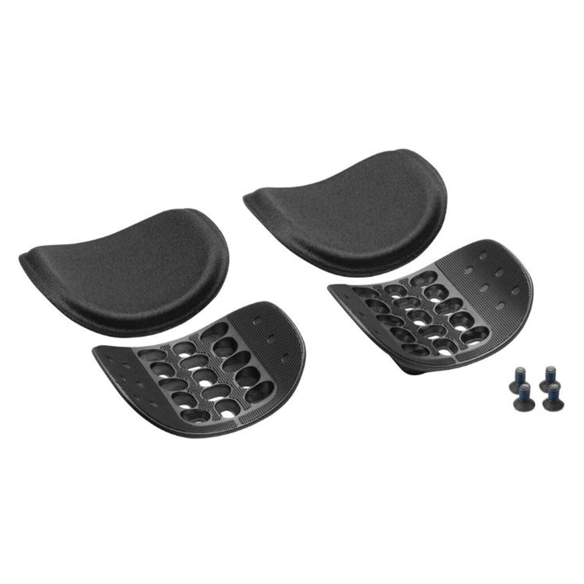 Profile Design front view of Ergo armrests showing ergonomic curve and sleek matte black finish for comfort