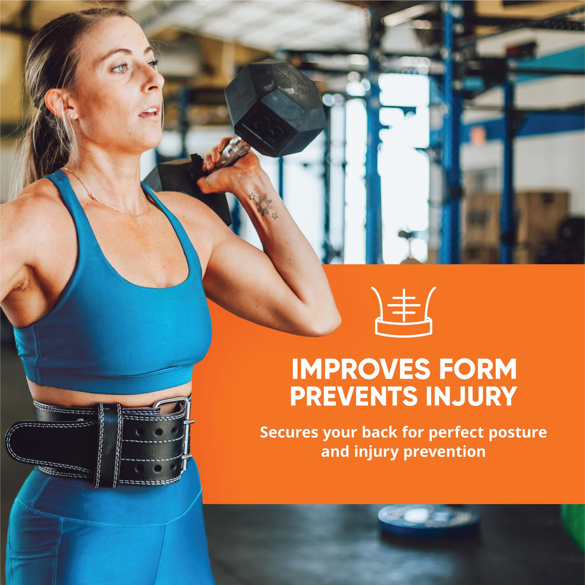 ProFitness belt used during deadlift to enhance intra-abdominal pressure and lift control