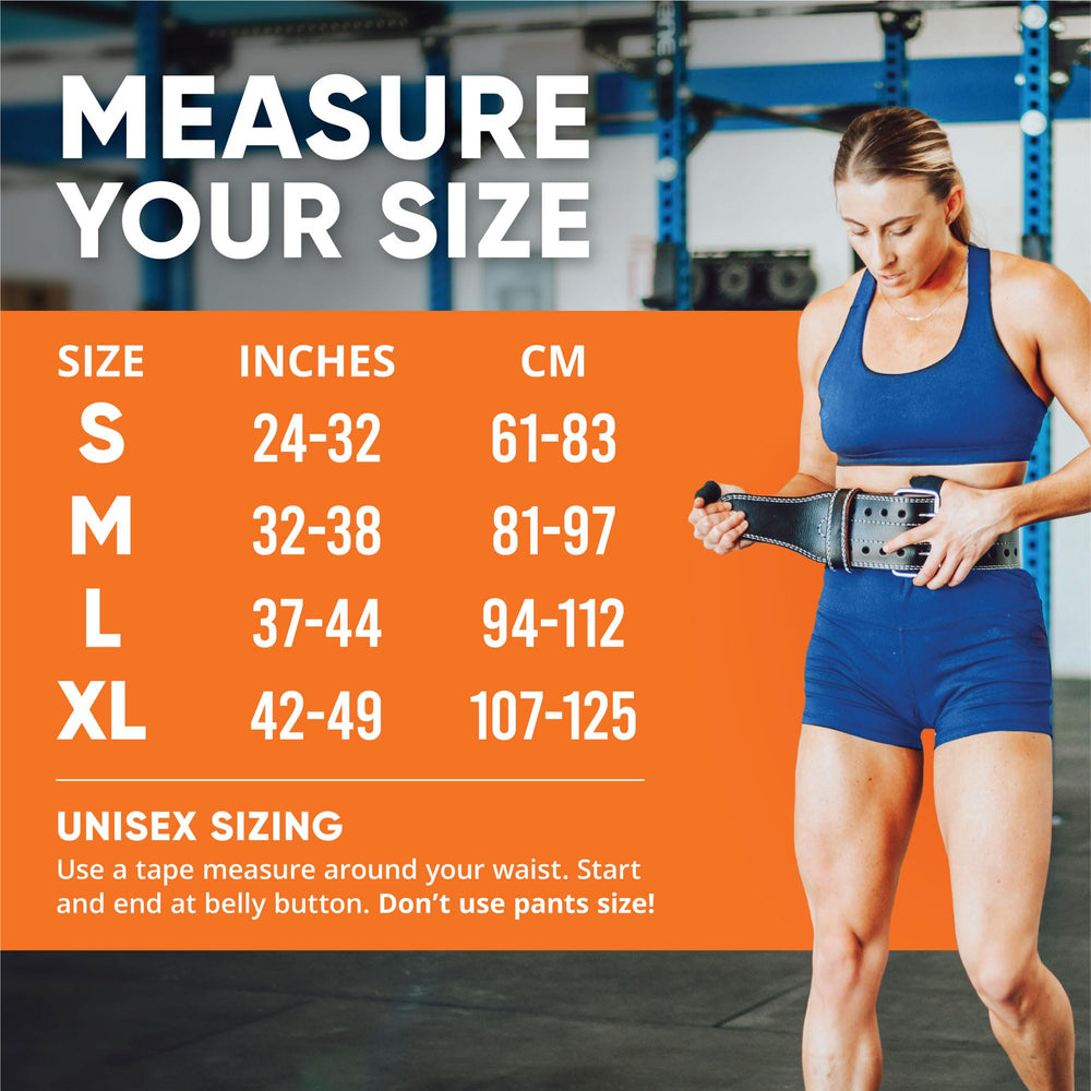 ProFitness belt worn during squat for improved core stability and safer form