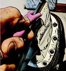 Pro Guard Sweet Stick in use on hockey skate demonstrating faster edge restoration on ice