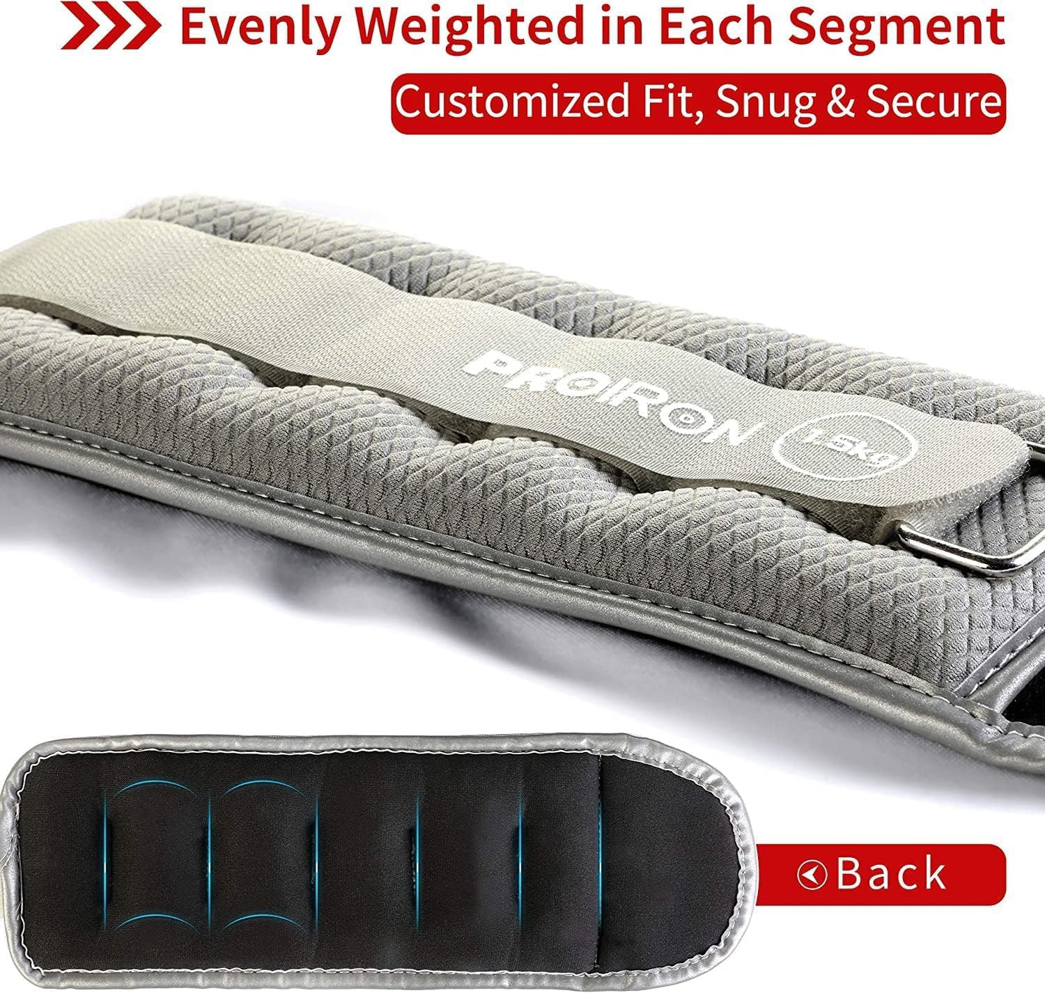 PROIRON close-up of extended Velcro strap demonstrating secure fit benefit