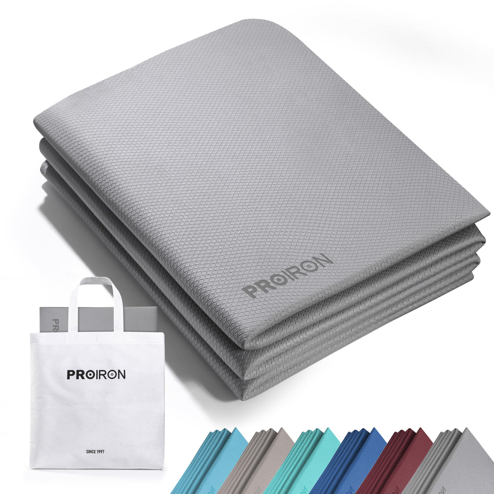 PROIRON front view of full-length foldable mat showing surface and color, travel convenience