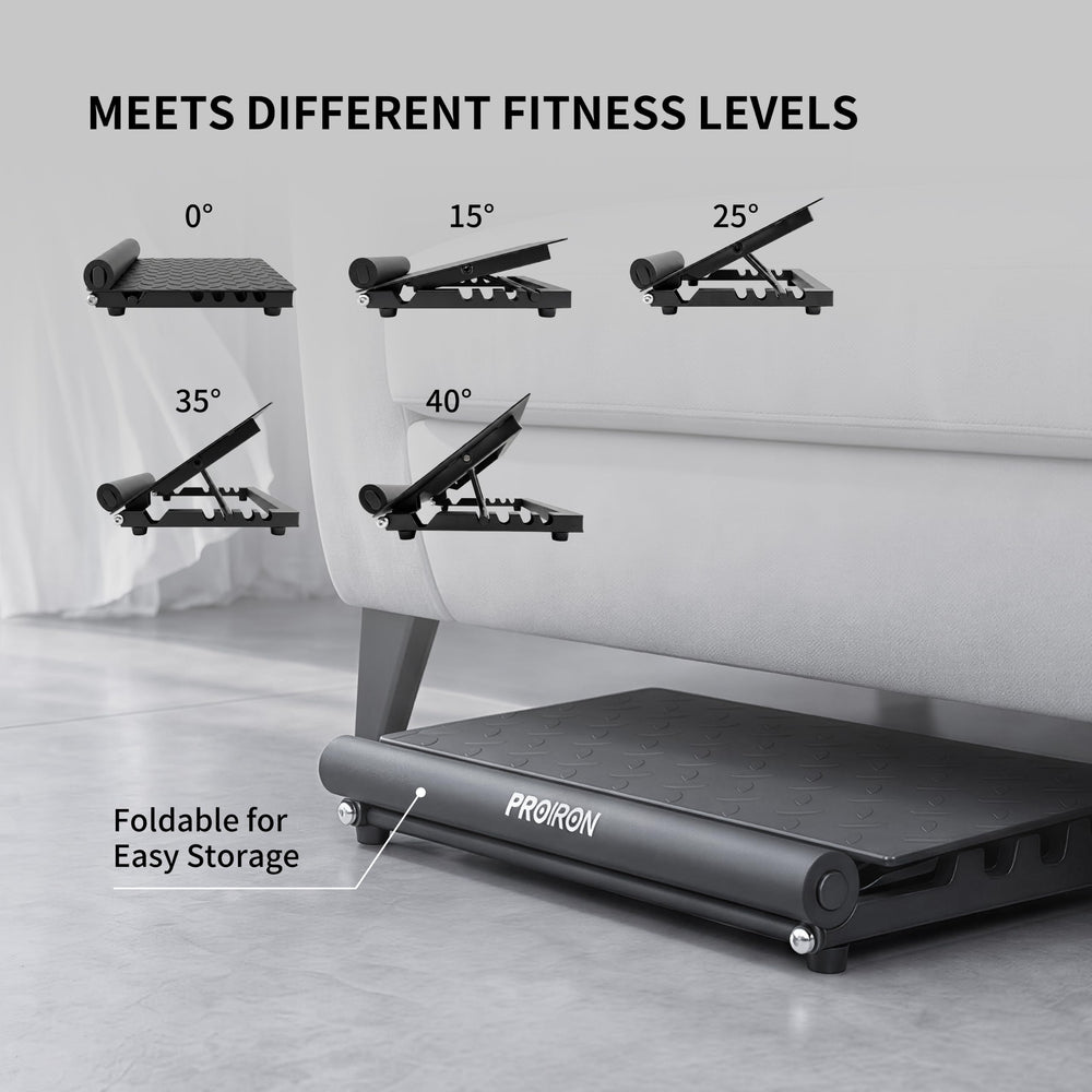PROIRON board in use for incline squats showing versatility benefit multi-functionality