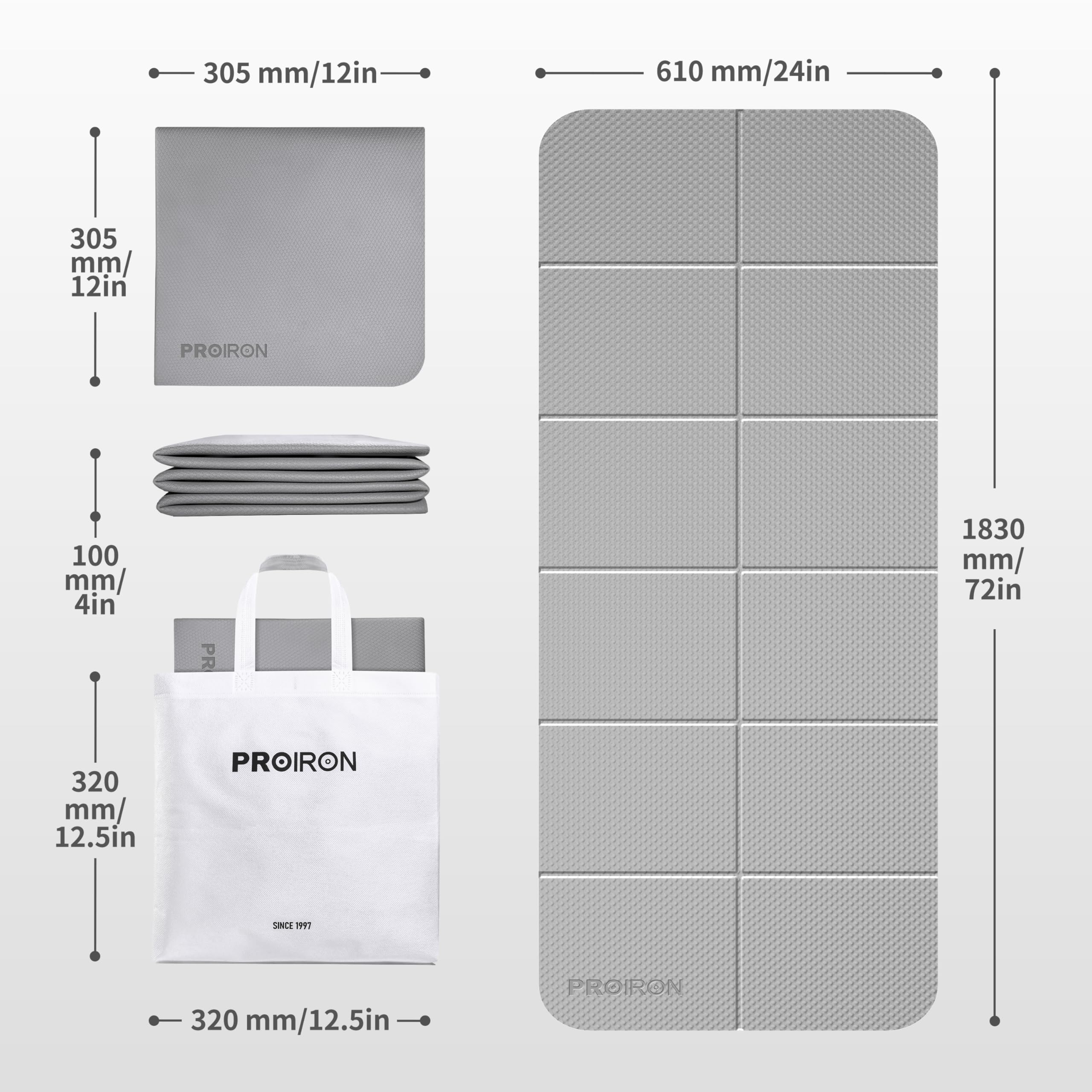 PROIRON linen carry bag with folded mat ready to carry for on-the-go practice