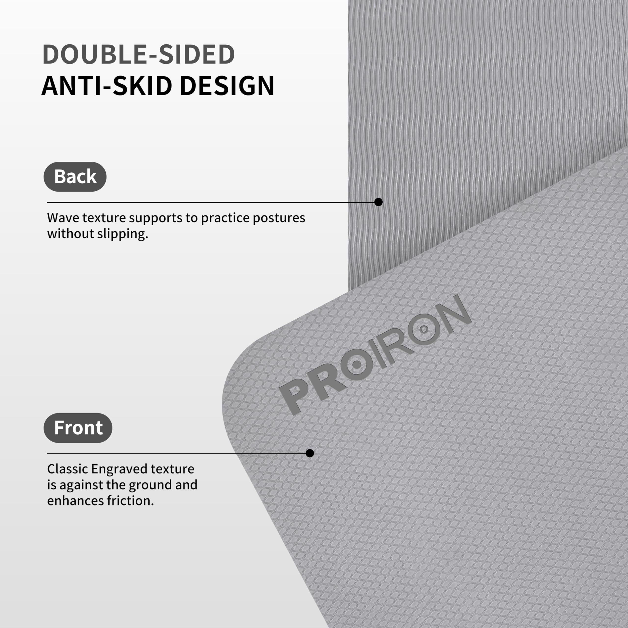 PROIRON folded compact mat demonstrating small packed size, easy transport benefit