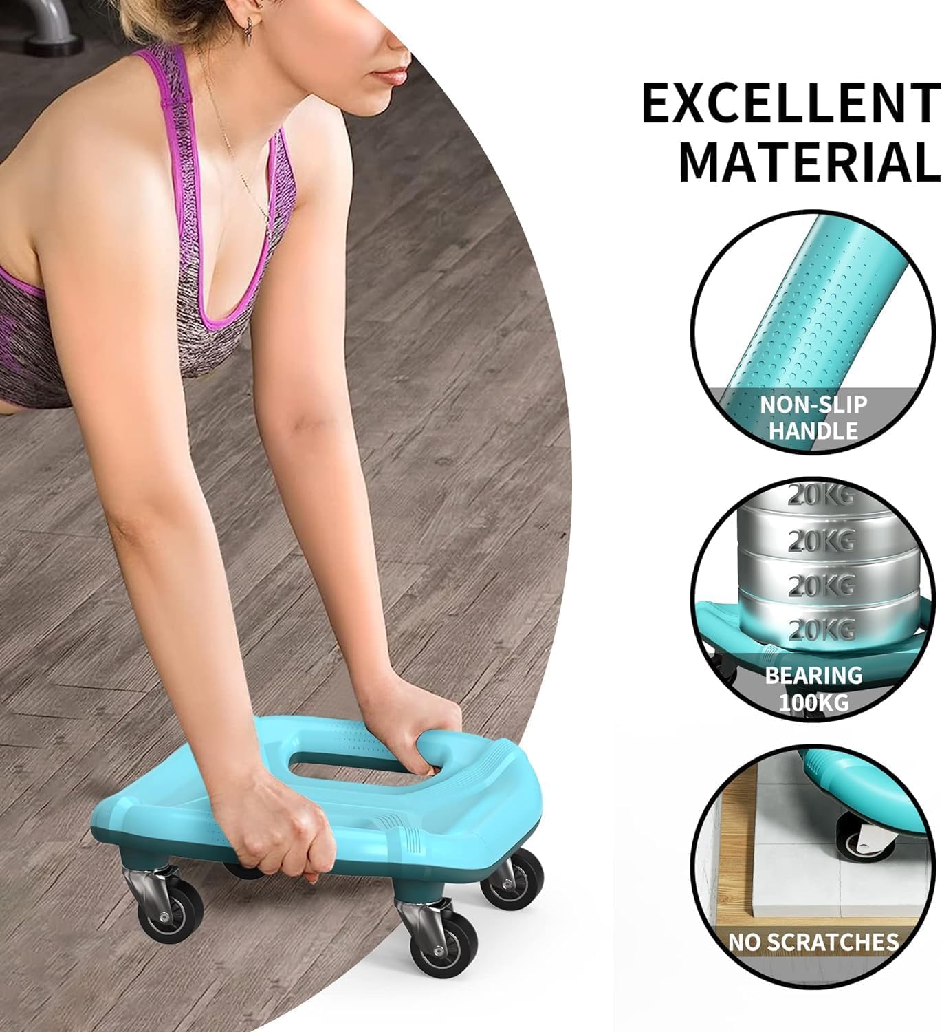 PROIRON ab roller in use by a person kneeling for guided core engagement