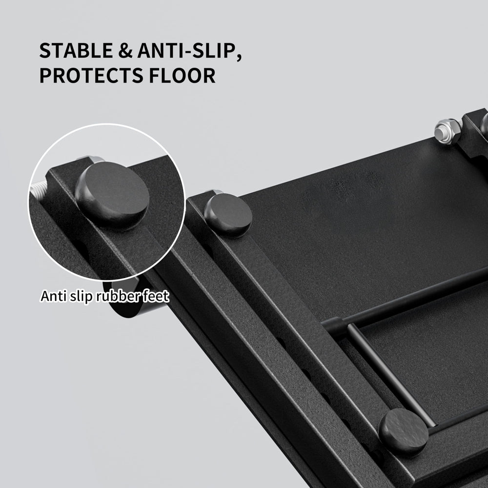 PROIRON slant board beside dumbbell showing compact scale benefit saves space