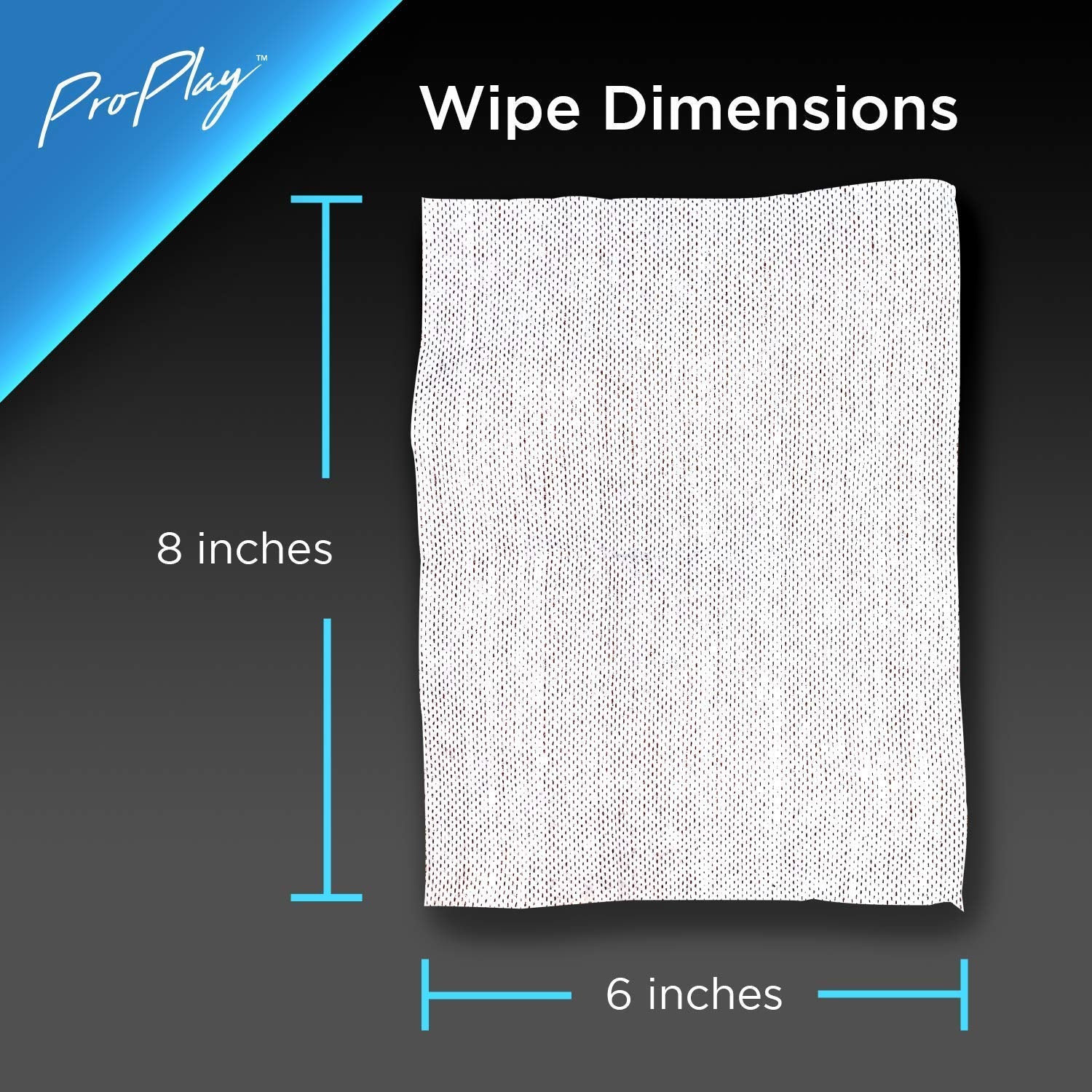 Resealable pack seal detail on ProPlay wipes, keeps wipes fresh benefit