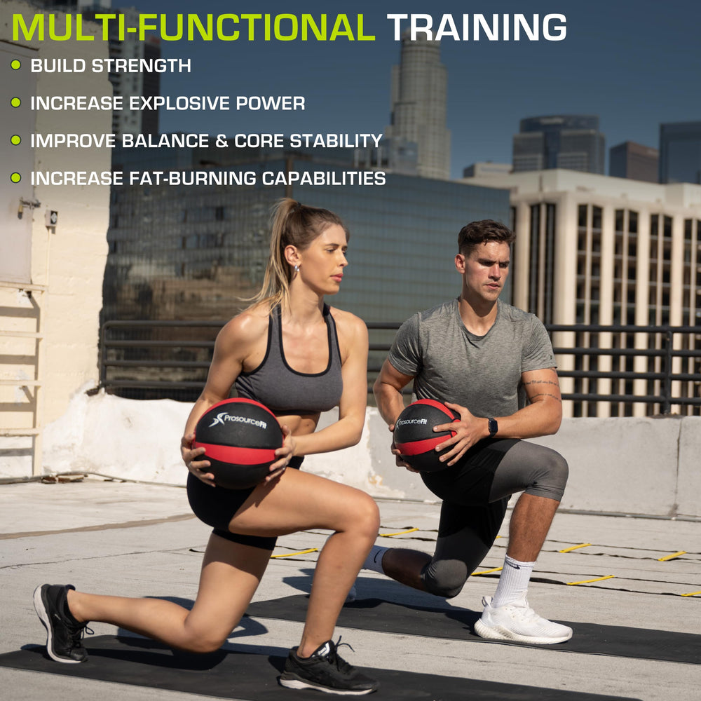ProsourceFit ball bouncing against wall demonstrating reliable rebound and durability