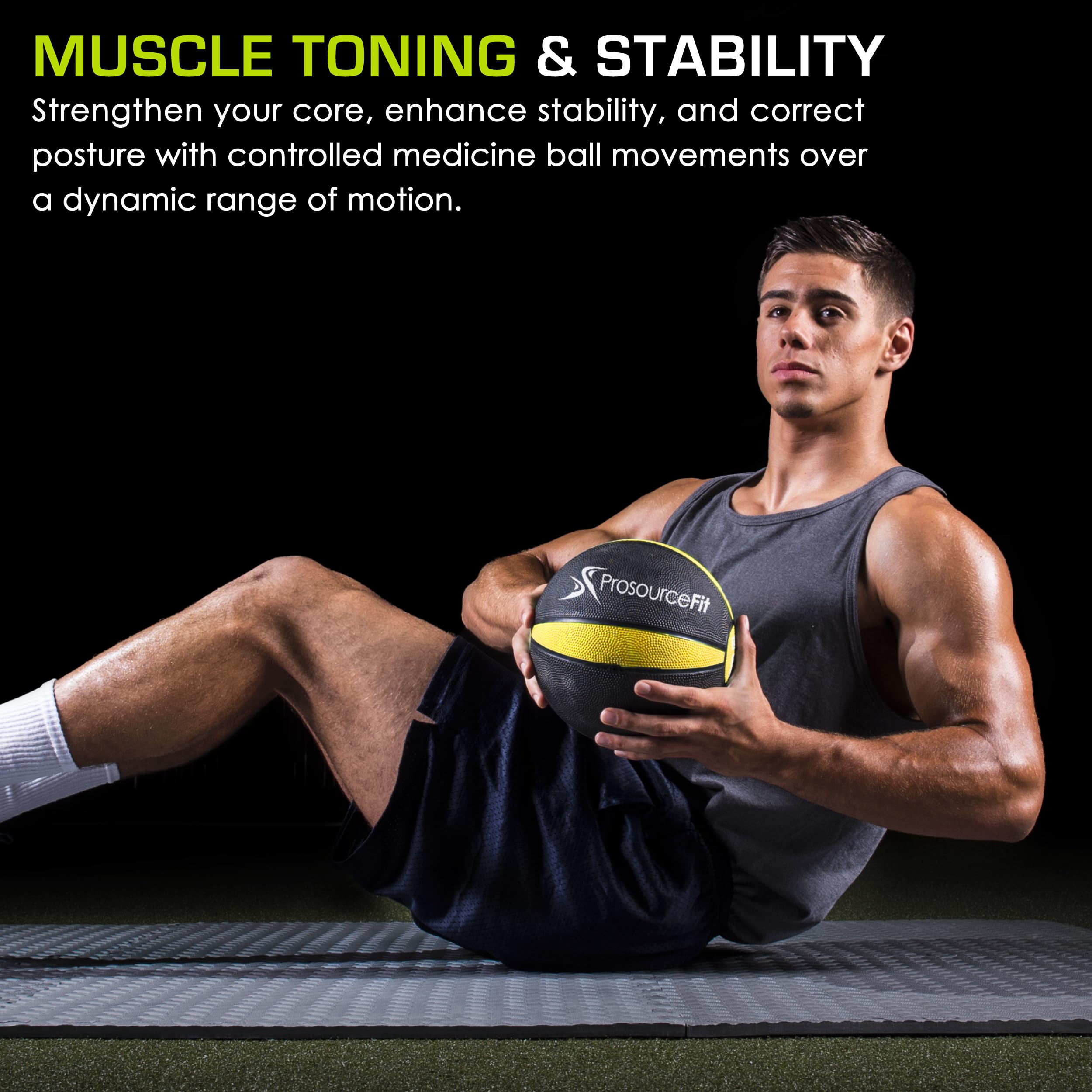 ProsourceFit medicine ball mid-air partner throw demonstrating dynamic power training