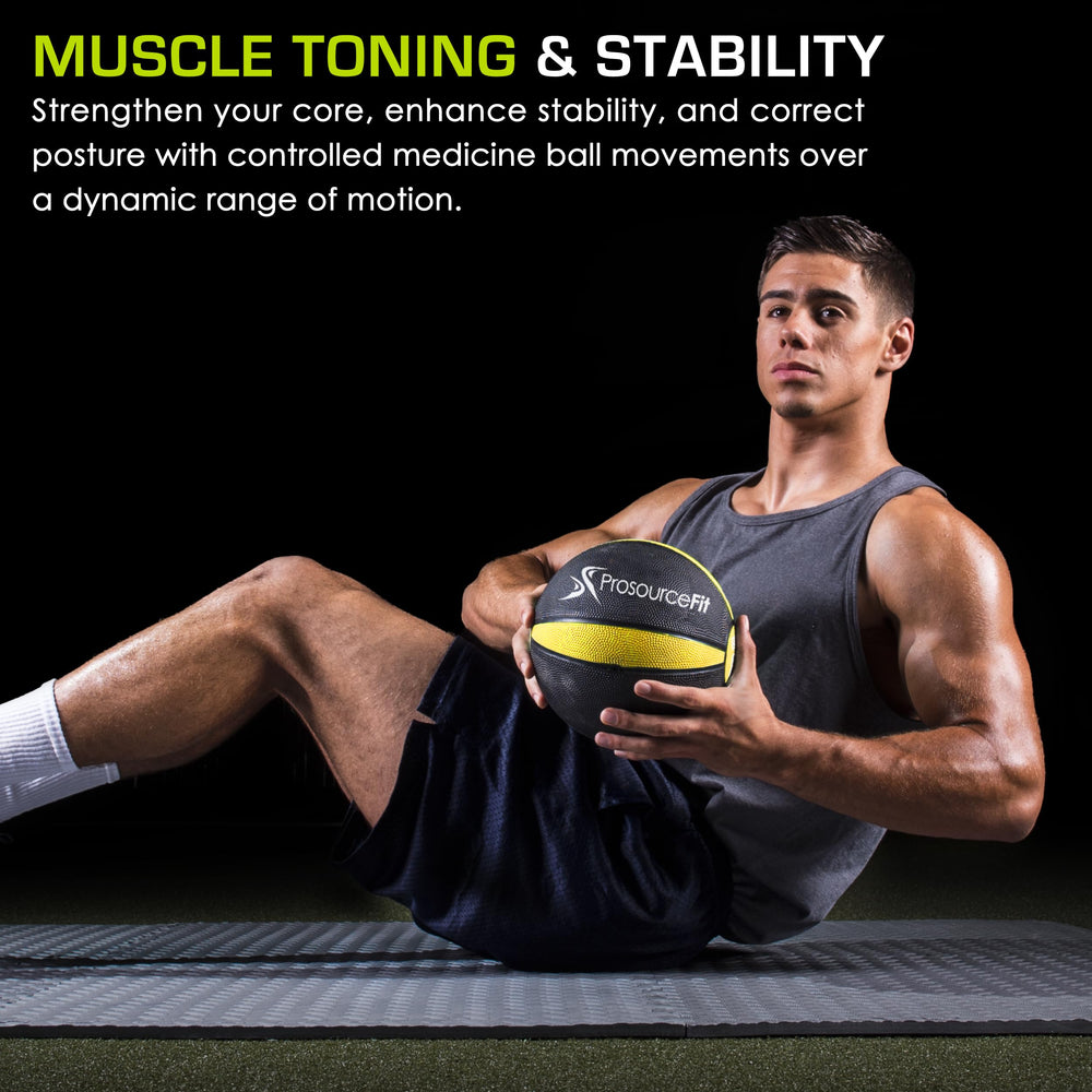 ProsourceFit medicine ball mid-air partner throw demonstrating dynamic power training