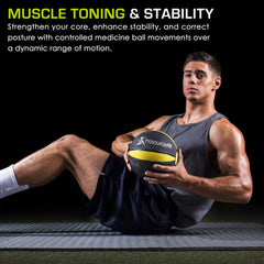 ProsourceFit medicine ball mid-air partner throw demonstrating dynamic power training