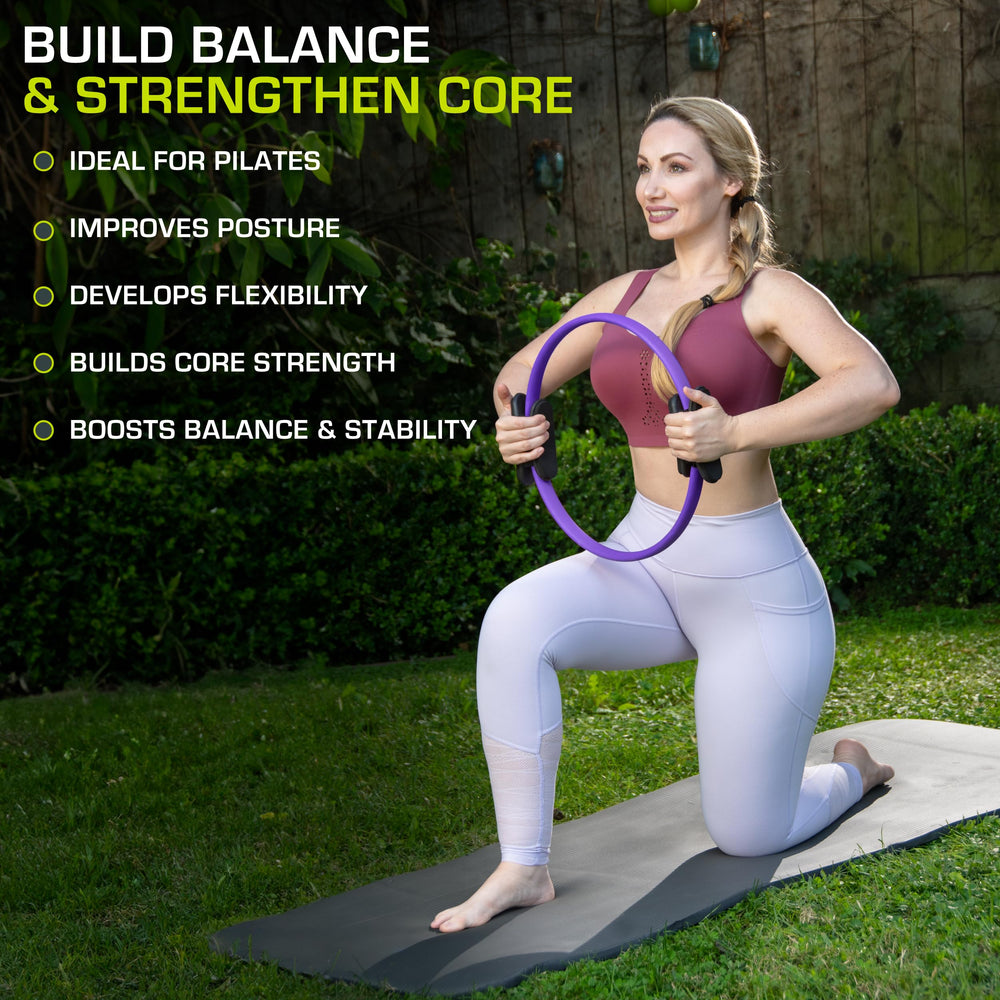 ProsourceFit ring held in hands demonstrating squeeze action for core and arm benefit