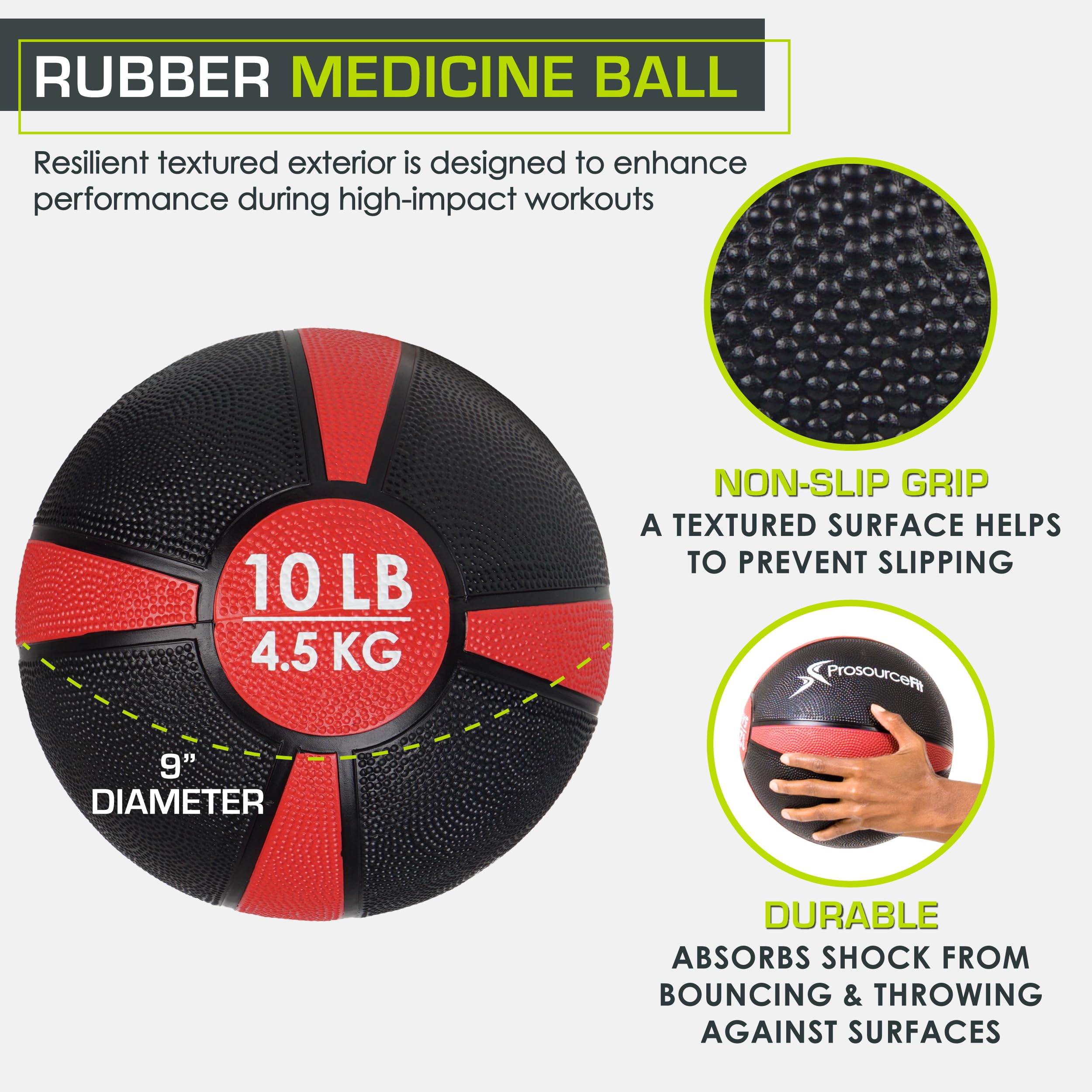 ProsourceFit textured rubber closeup highlighting secure grip during workouts