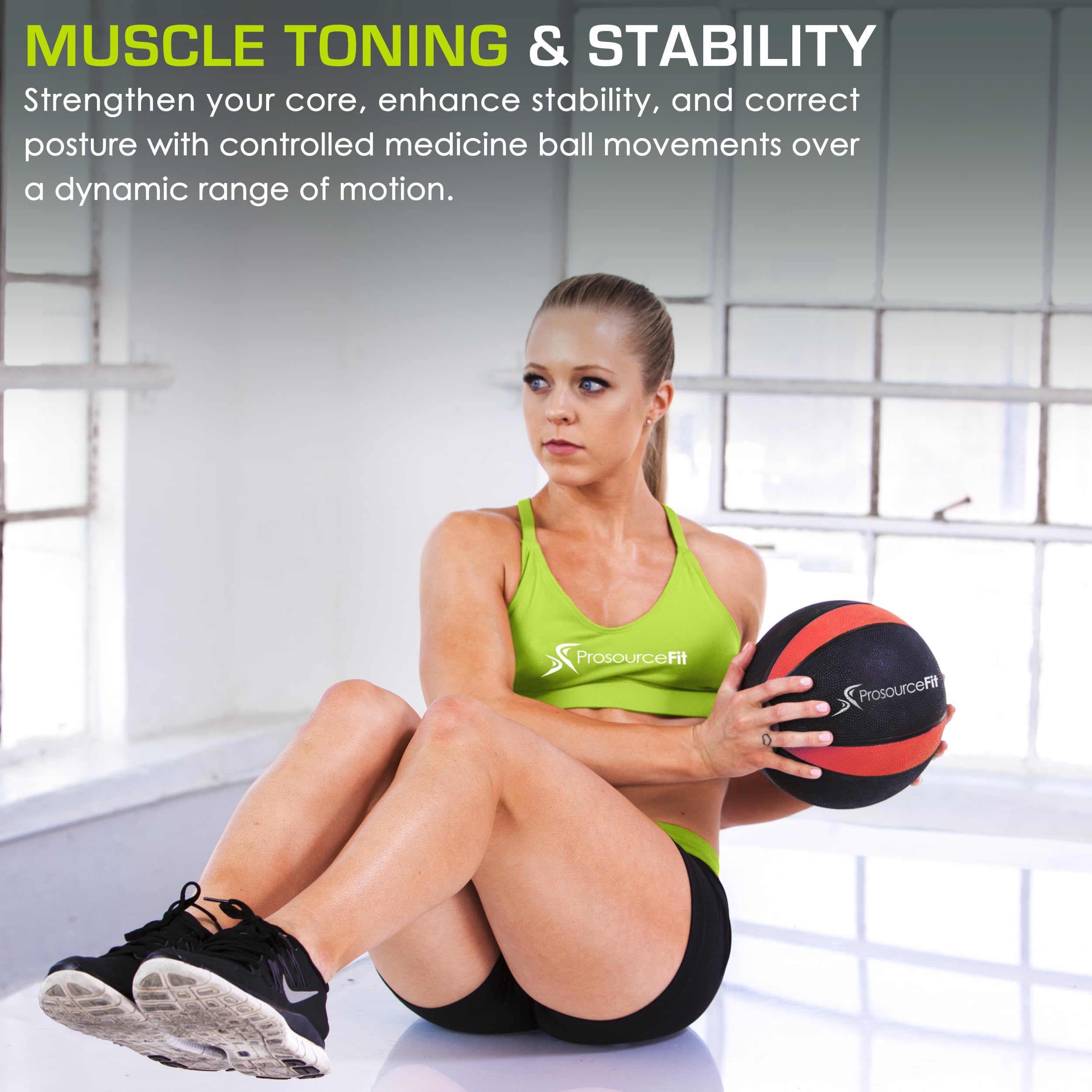 ProsourceFit medicine ball in use being thrown and caught improving coordination