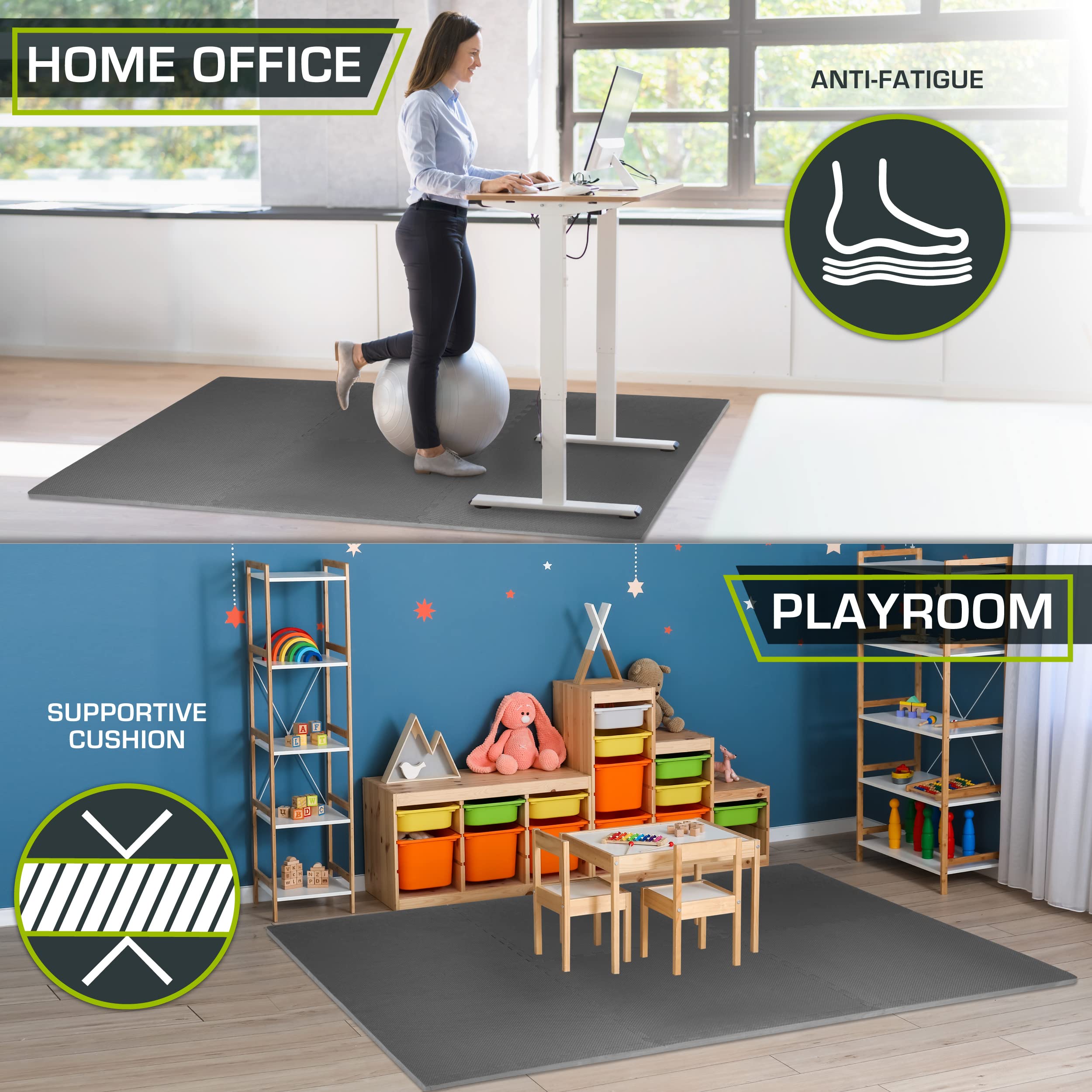 ProSource mat installed in home gym cushioning equipment and reducing noise benefit