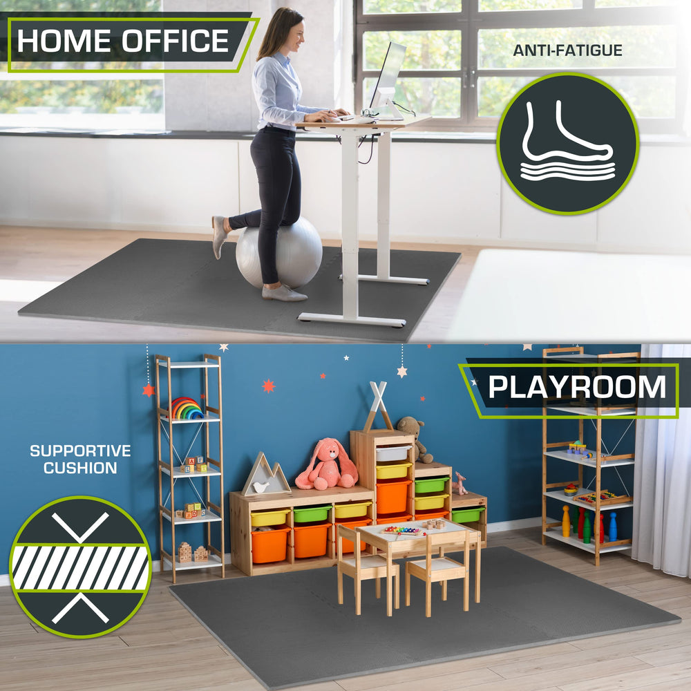ProSource mat installed in home gym cushioning equipment and reducing noise benefit