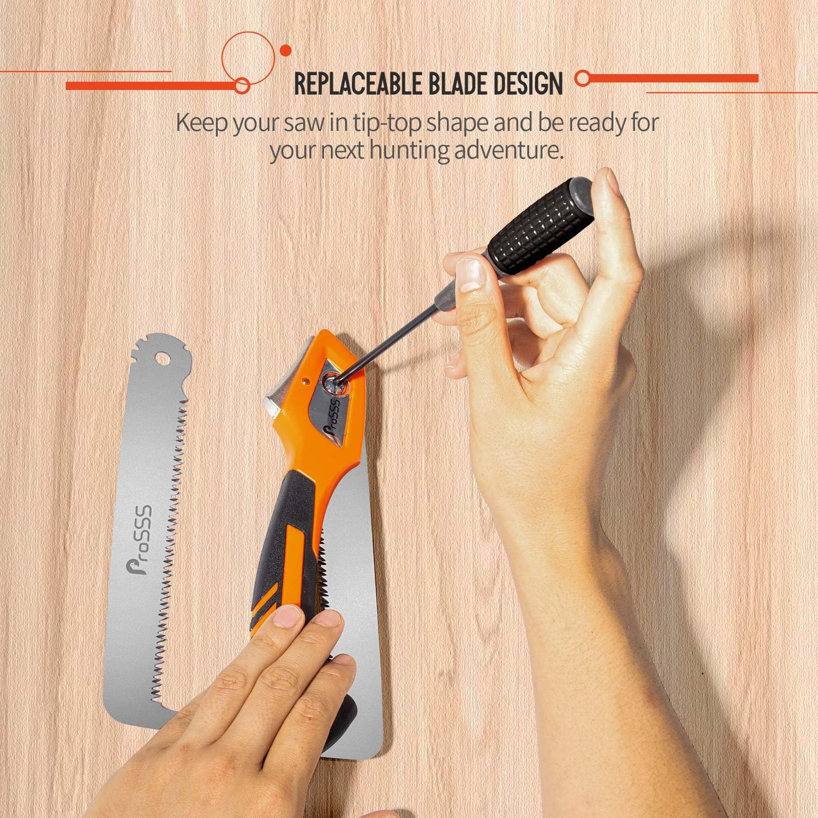 ProSSS replaceable blade removed showing easy tool-free swapping benefit