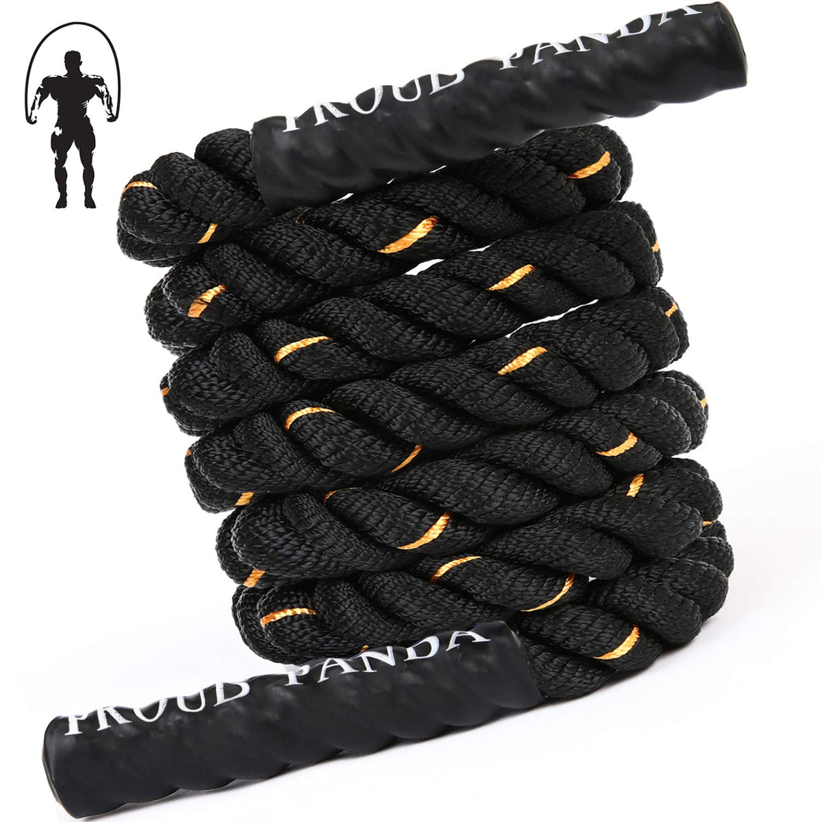 Proud Panda front view of heavy jump rope packaging highlighting 5lb weight