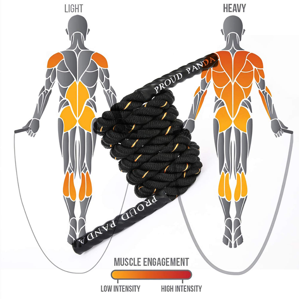 Proud Panda rope beside measuring tape showing 9.9 ft length