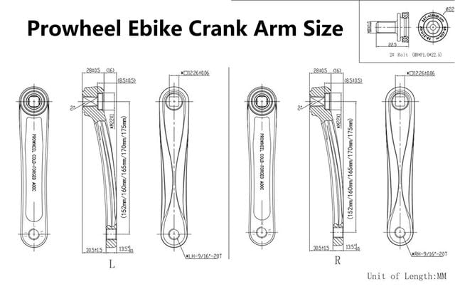 PROWHEEL packaged crank arm with instruction sheet for straightforward setup