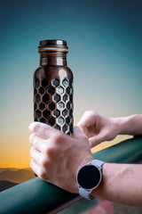 PRURA decorative pattern close-up highlighting handcrafted copper texture