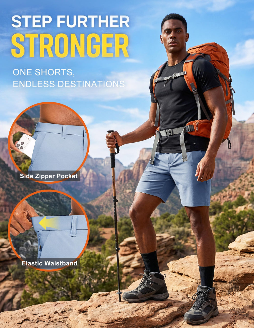 PULI tricot-lined stretch waistband for comfort and shirt-tuck stability