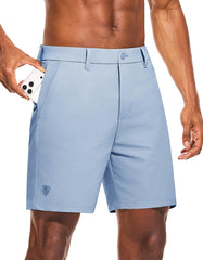 PULI front view of Dutch Blue shorts showing clean fit and pockets for confident wear