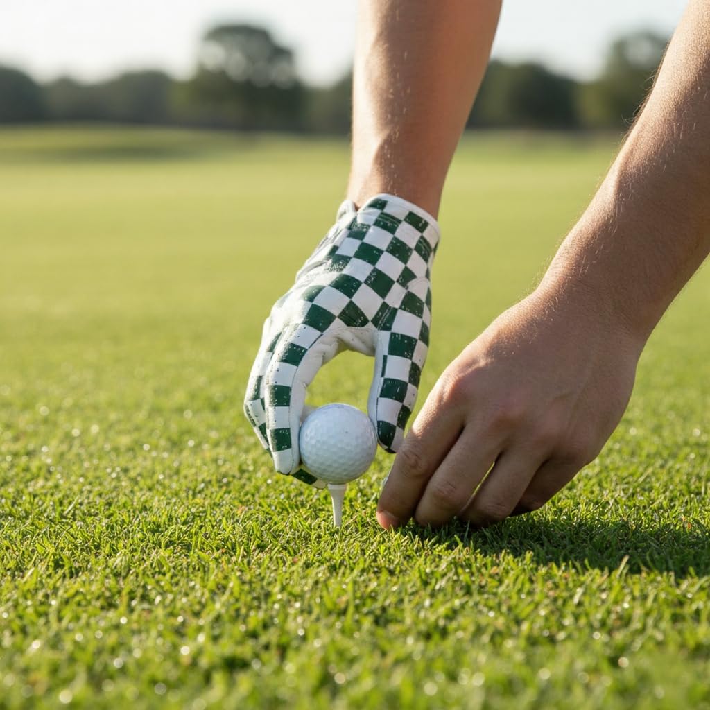 PulseGolf glove in use on driving range demonstrating reliable control