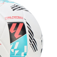 PUMA Orbita LaLiga in play on grass demonstrating flight and stability benefit: dependable performance in matches