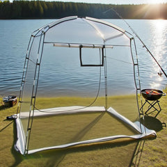 Pumbba closeup 14-mil PVC texture demonstrating durable clear view