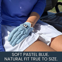 PUR3 Golf glove worn during swing showing improved grip and club control
