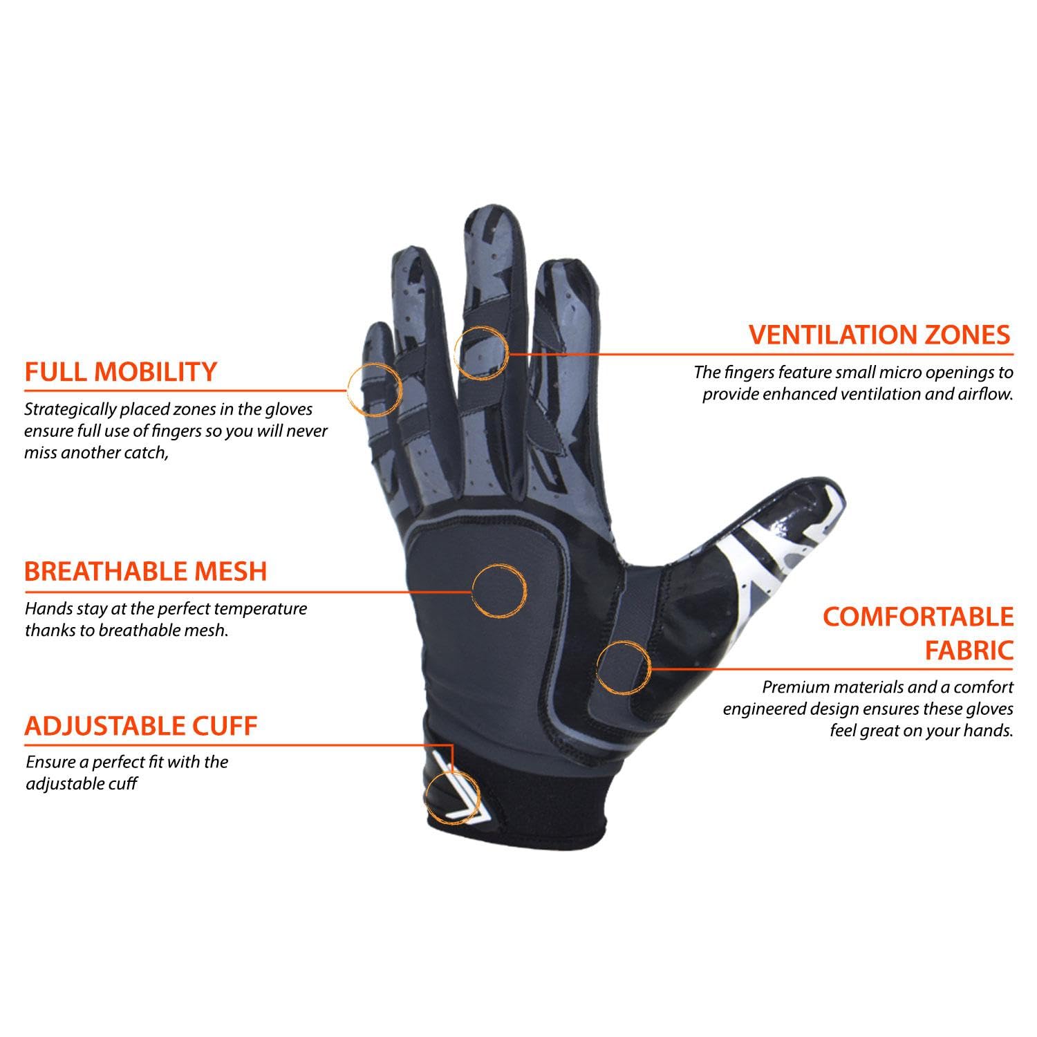 Pure Athlete breathable backhand panel showing ventilation and comfort