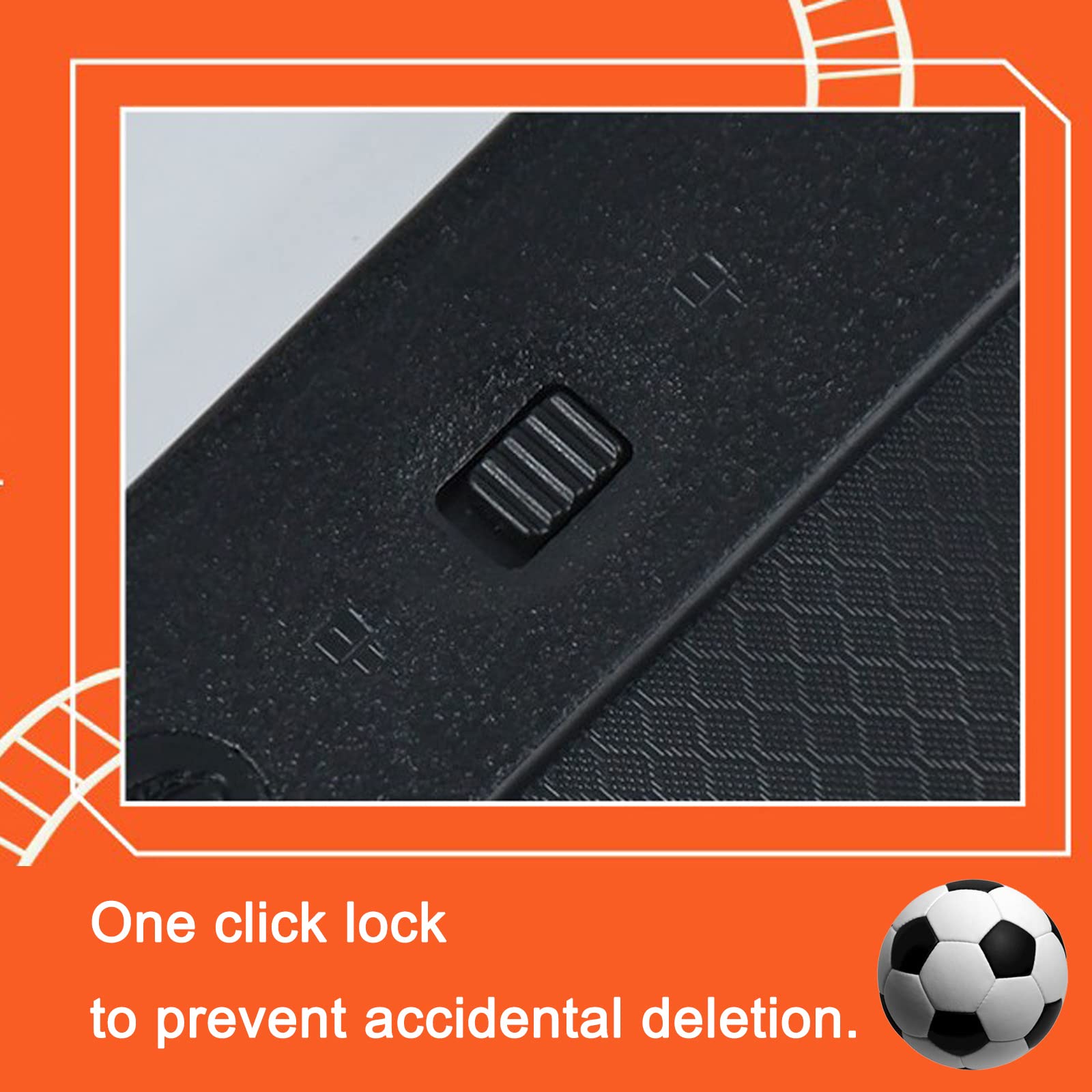 Pure Vie instant erase button close-up showing fast-clear benefit