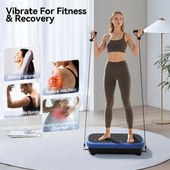 PUREROYI vibration plate with resistance bands for upper and lower body workouts