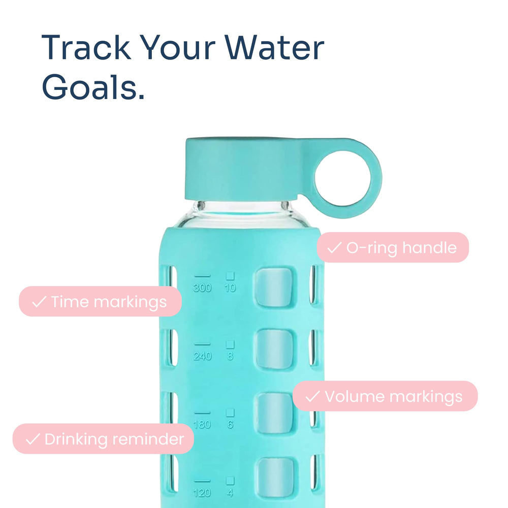 purifyou close-up of time and volume markers for precise hydration tracking benefit