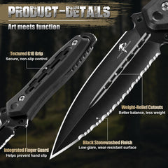 Purple Dragon textured G10 handle detail for secure non-slip grip benefit