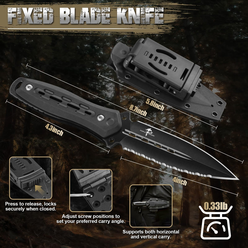 Purple Dragon knife in hand scale demonstrating compact weight and control